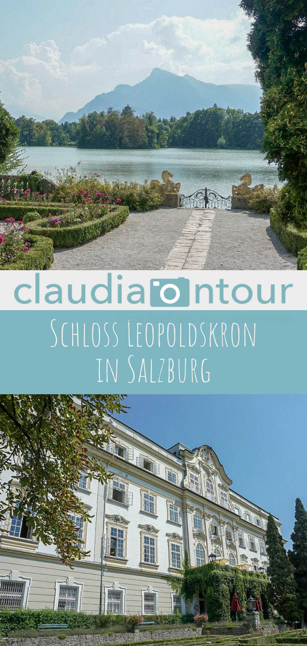 Schloss Leopoldskron vor den toren der Stadt salzburg. Prachtvoller Rokoko Bau mit Park.
